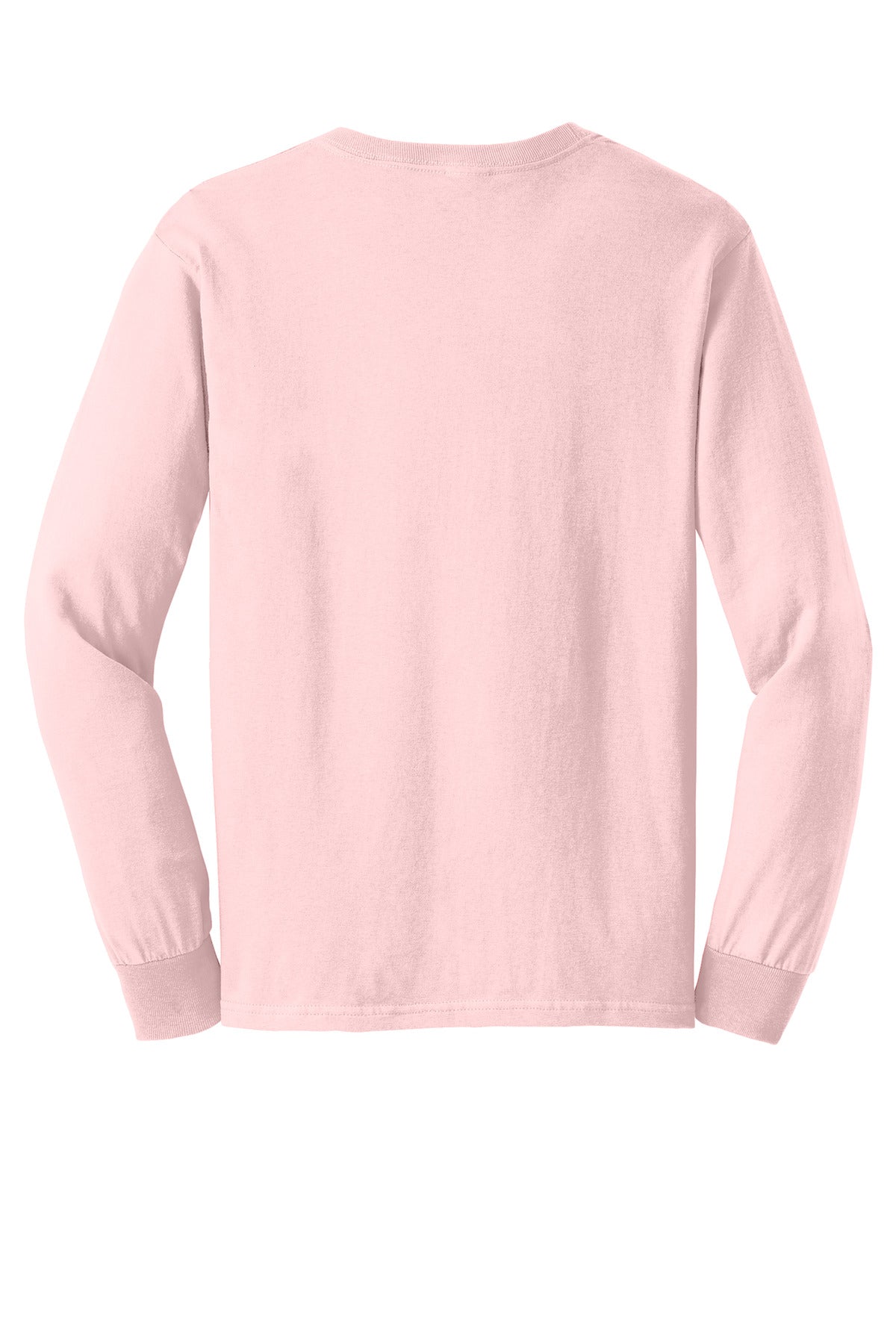Rear View of Light Pink Gildan - Ultra Cotton 100% US Cotton Long Sleeve T-Shirt. G2400