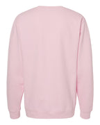 Rear View of Light Pink Midweight Crewneck Sweatshirt - SS3000