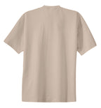 Rear View of Light Sand Port & Co Essential Tee. PC61