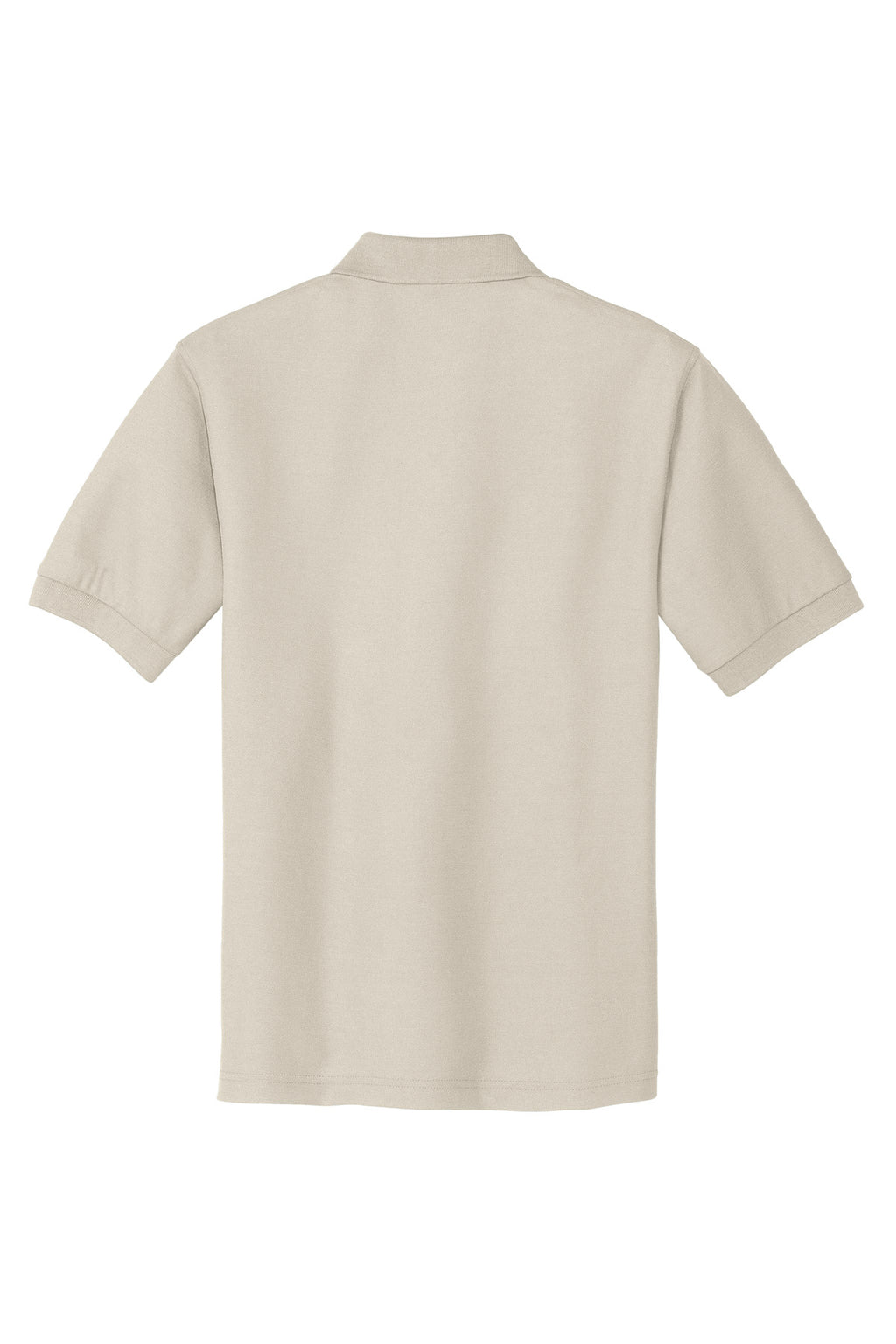 Rear View of Light Stone Port Authority Silk Touch Polo K500