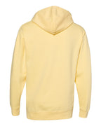 Rear View of Light Yellow Midweight Hooded Sweatshirt - SS4500
