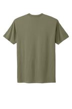 Rear View of LightOlive Next Level Apparel Adult Cotton Tee. NL3600