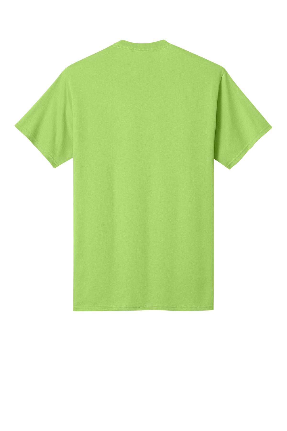Rear View of LIME Port & Co Core Cotton Tee. PC54