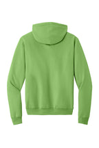 Rear View of Lime Port & Co Core Fleece Pullover Hooded Sweatshirt. PC78H