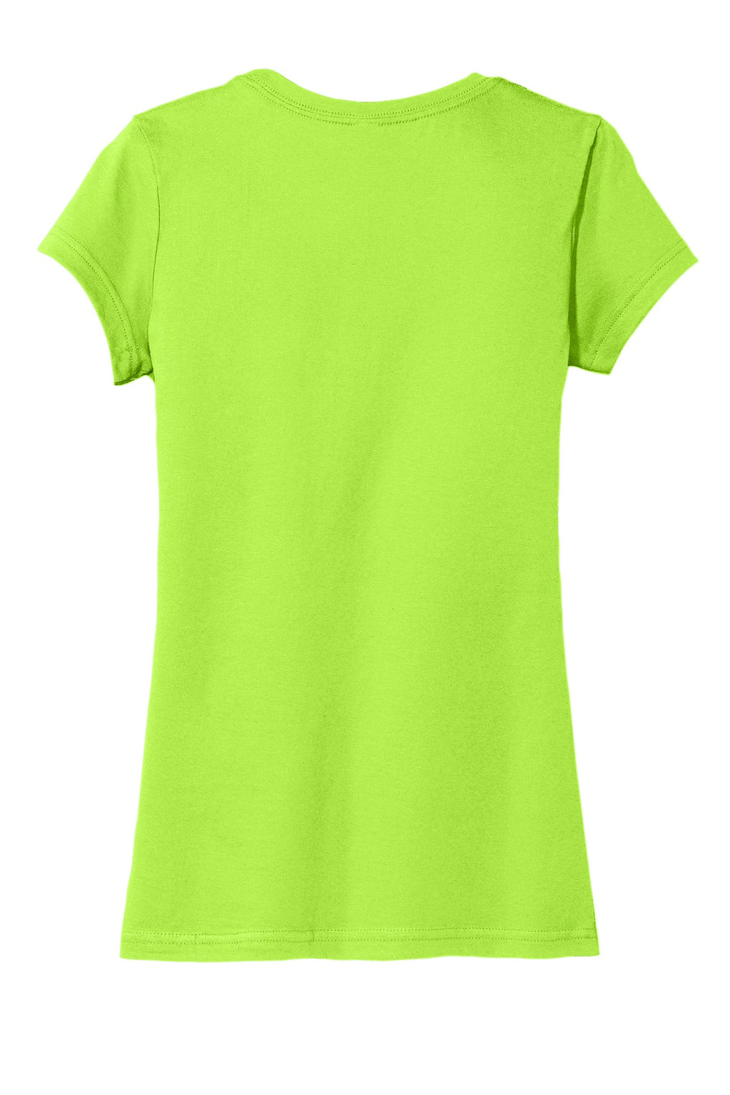 Rear View of Lime Shock District Women's Fitted Very Important Tee . DT6001