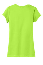 Rear View of Lime Shock District Women's Fitted Very Important Tee . DT6001