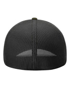 Rear View of Loden/ Black R-Flex Trucker Cap - 110