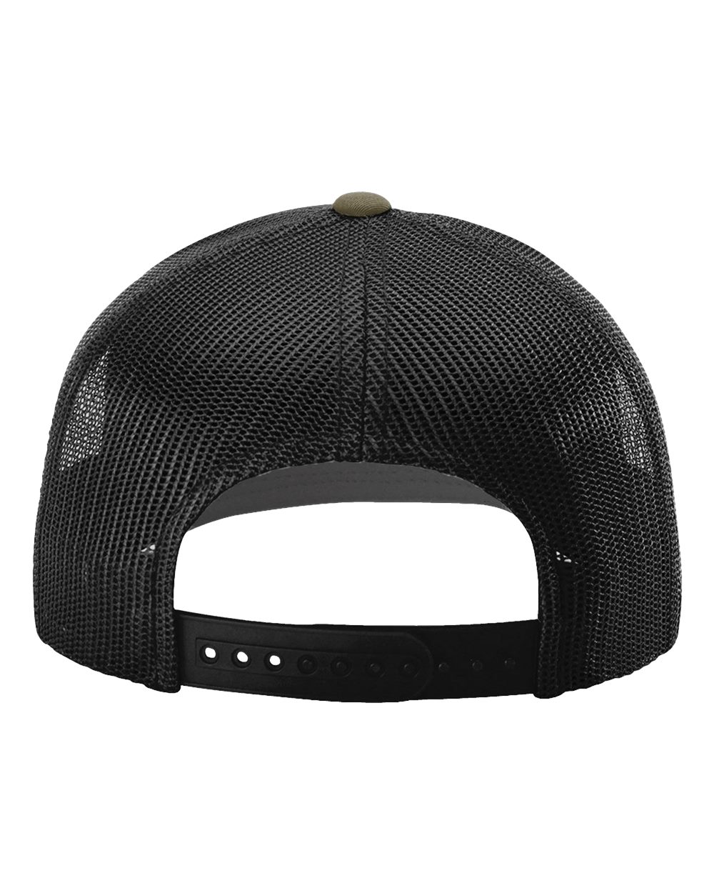 Rear View of Loden/ Black Sustainable Trucker Cap - 112RE