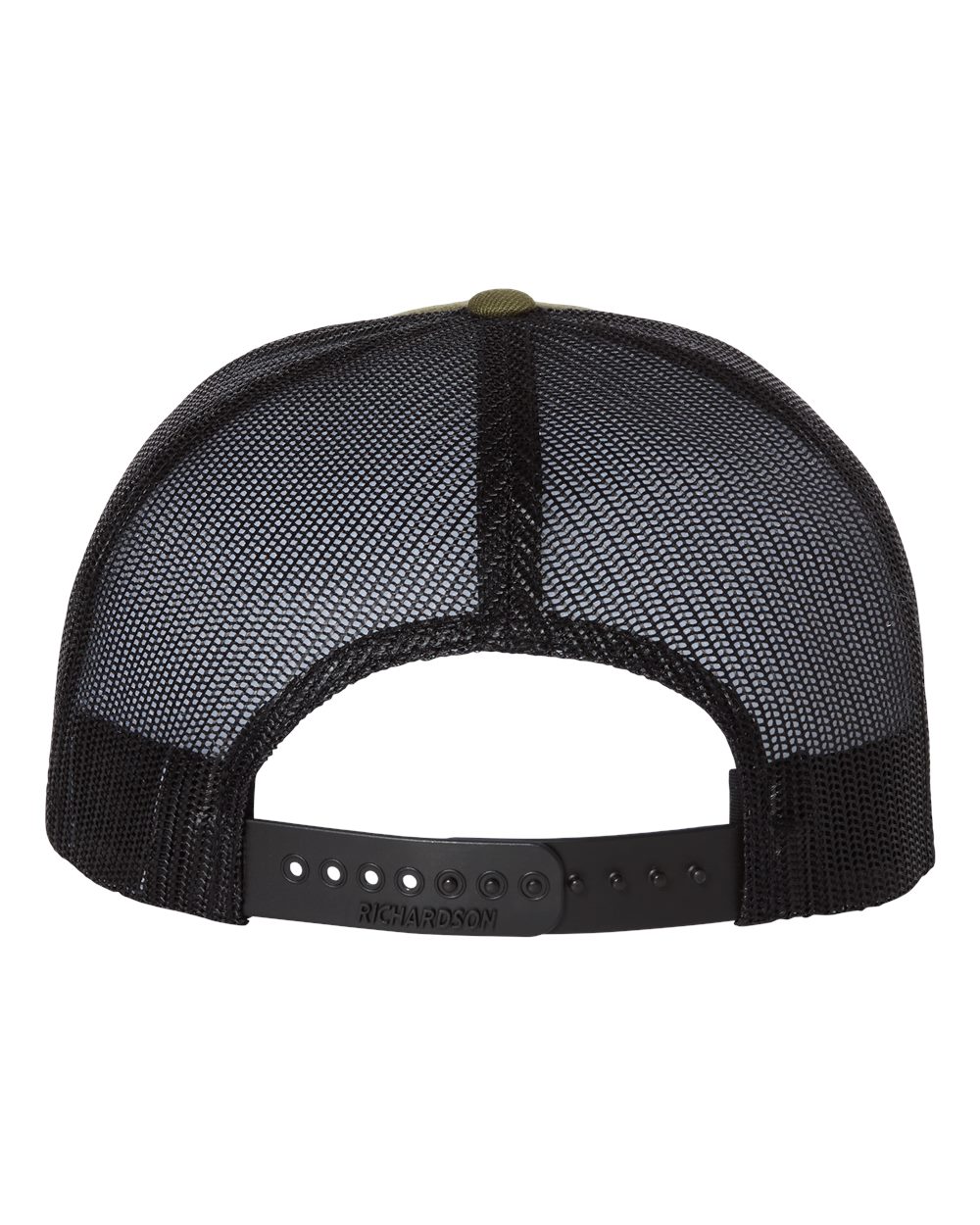 Rear View of Loden/ Black Wool Blend Flat Bill Trucker Cap - 511