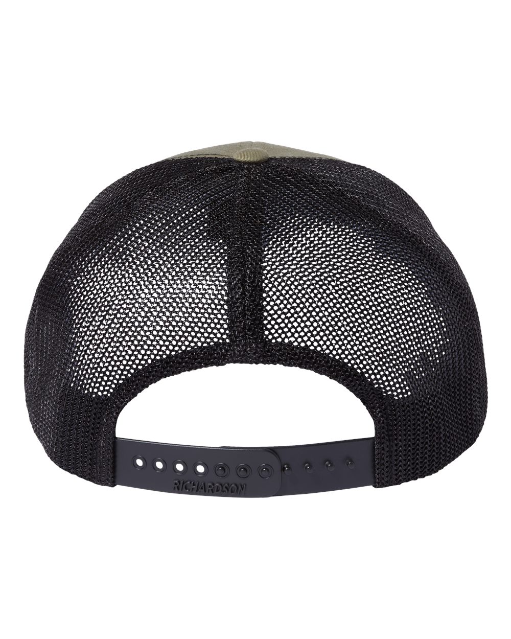 Rear View of Loden Green/ Black 112+ R-Flex Adjustable Trucker Cap - 112PL