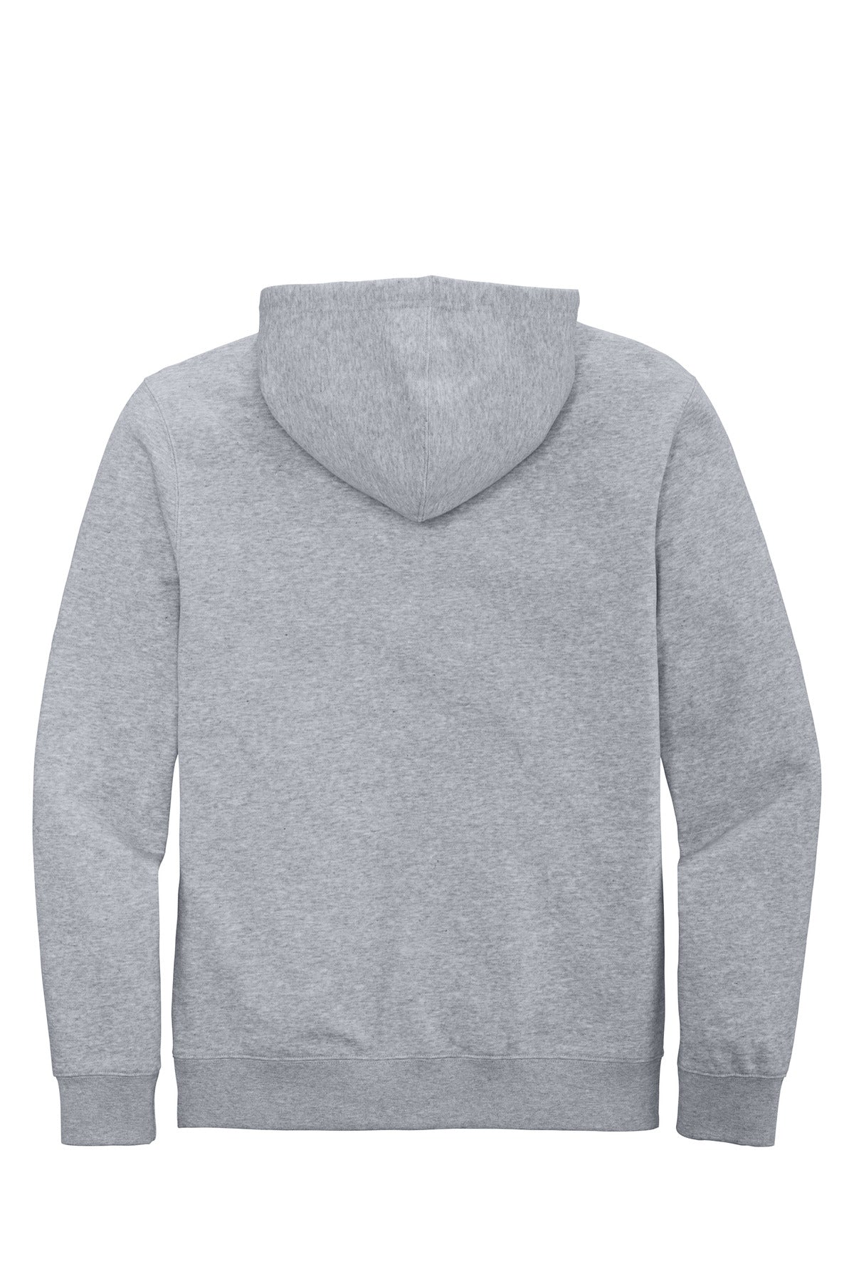 Rear View of Lt Hthr Grey District V.I.T. Fleece Full-Zip Hoodie DT6102