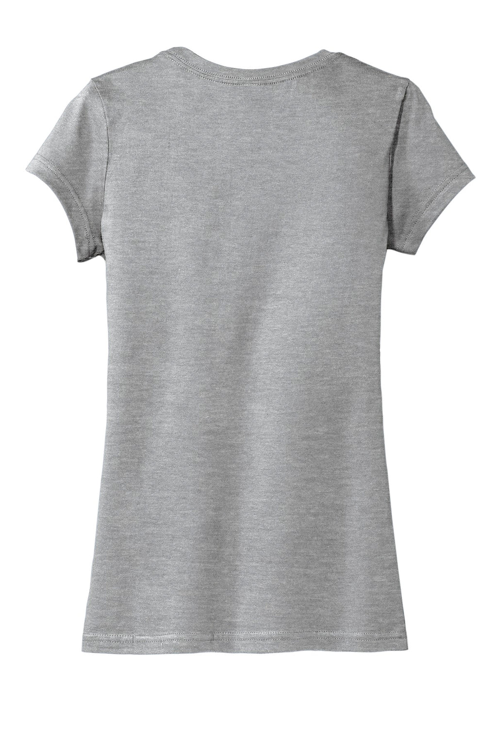 Rear View of Lt Hthr Grey District Women's Fitted Very Important Tee . DT6001