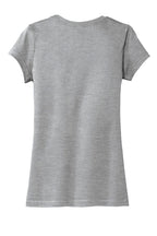 Rear View of Lt Hthr Grey District Women's Fitted Very Important Tee . DT6001