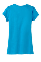 Rear View of Lt Turquoise District Women's Fitted Very Important Tee . DT6001