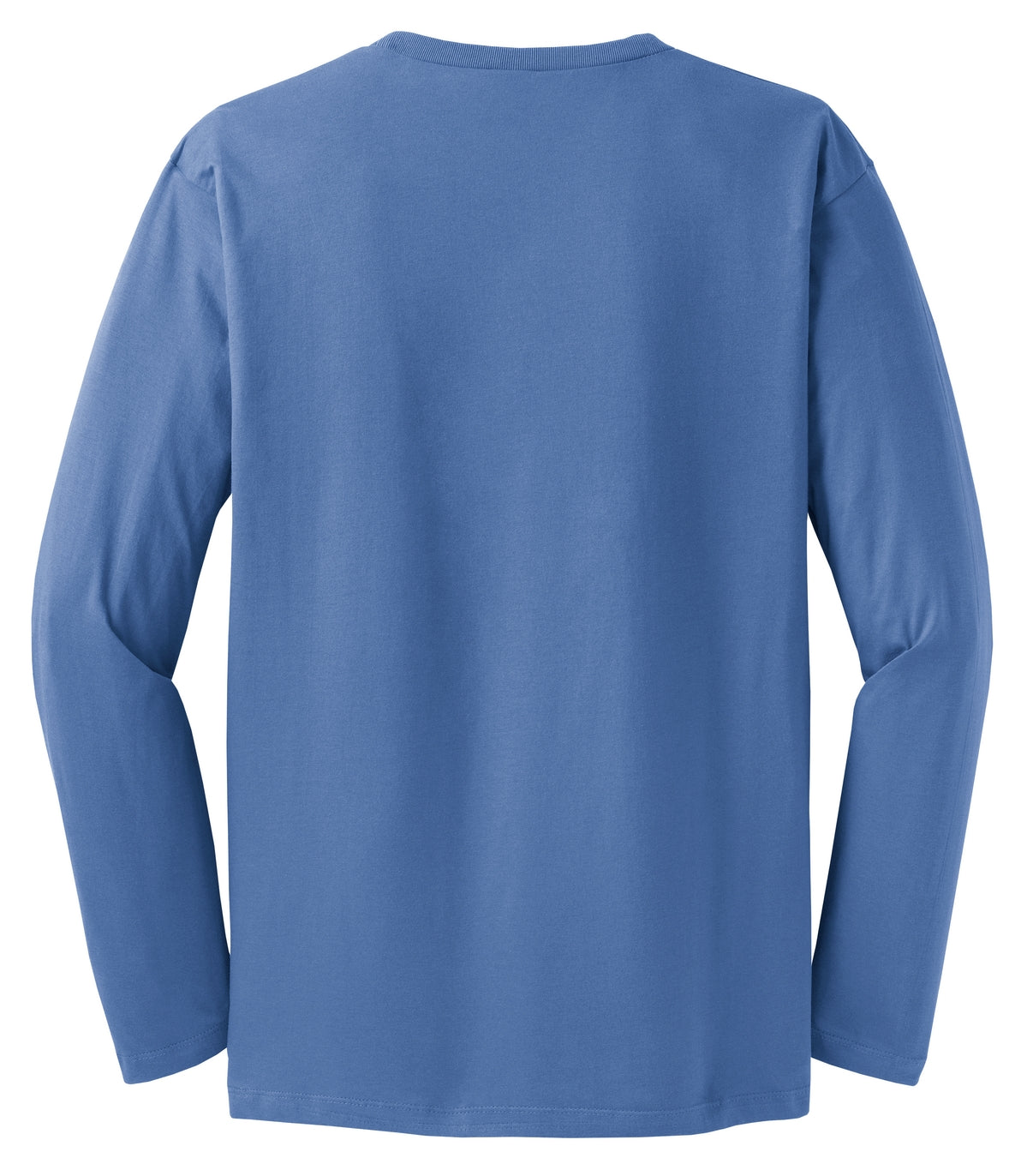 Rear View of Maritime Blue District Perfect Weight Long Sleeve Tee. DT105