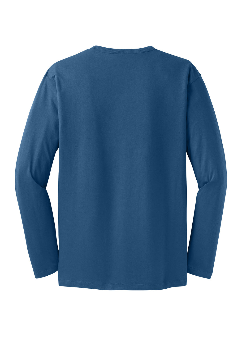 Rear View of Maritime Blue District Perfect Weight Long Sleeve Tee. DT105