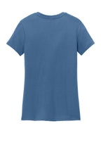 Rear View of Maritime Blue District Women's Perfect Weight Tee. DM104L