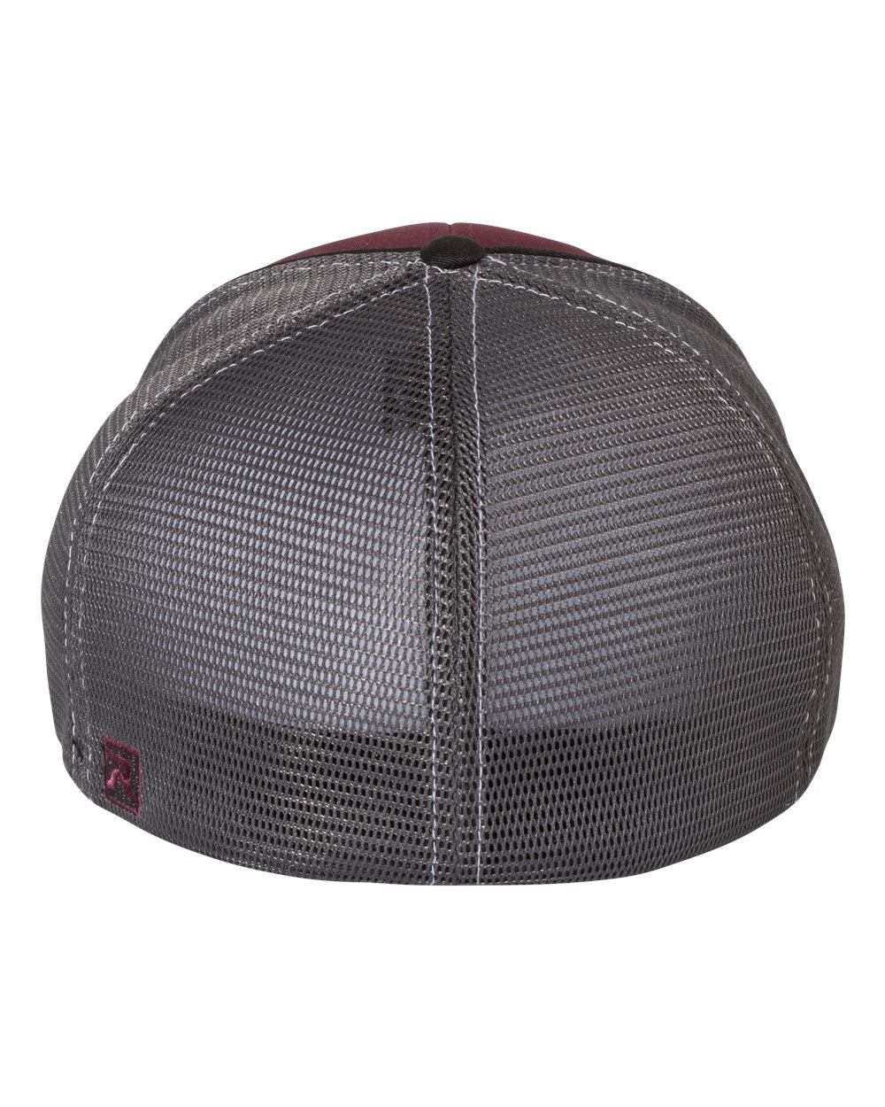 Rear View of Maroon/ Charcoal/ Black Tri Pulse Sportmesh R-Flex Cap - 172