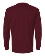 Rear View of Maroon DryBlend® 50/50 Long Sleeve T-Shirt - 8400