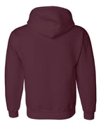 Rear View of Maroon DryBlend® Hooded Sweatshirt - 12500