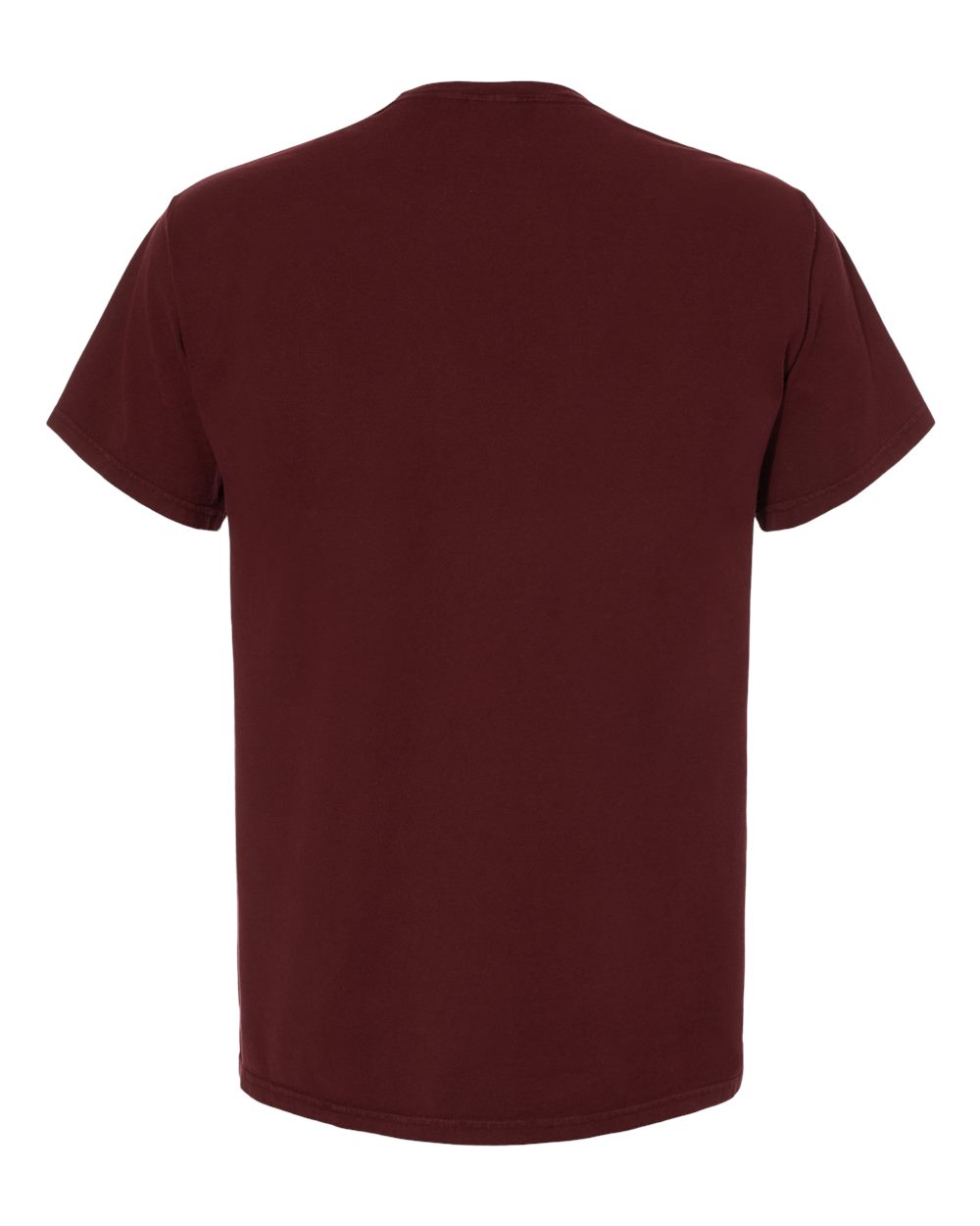 Rear View of Maroon Garment-Dyed T-Shirt - GDH100