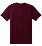 Rear View of Maroon Gildan DryBlend 50 Cotton/50 Poly T-Shirt. 8000