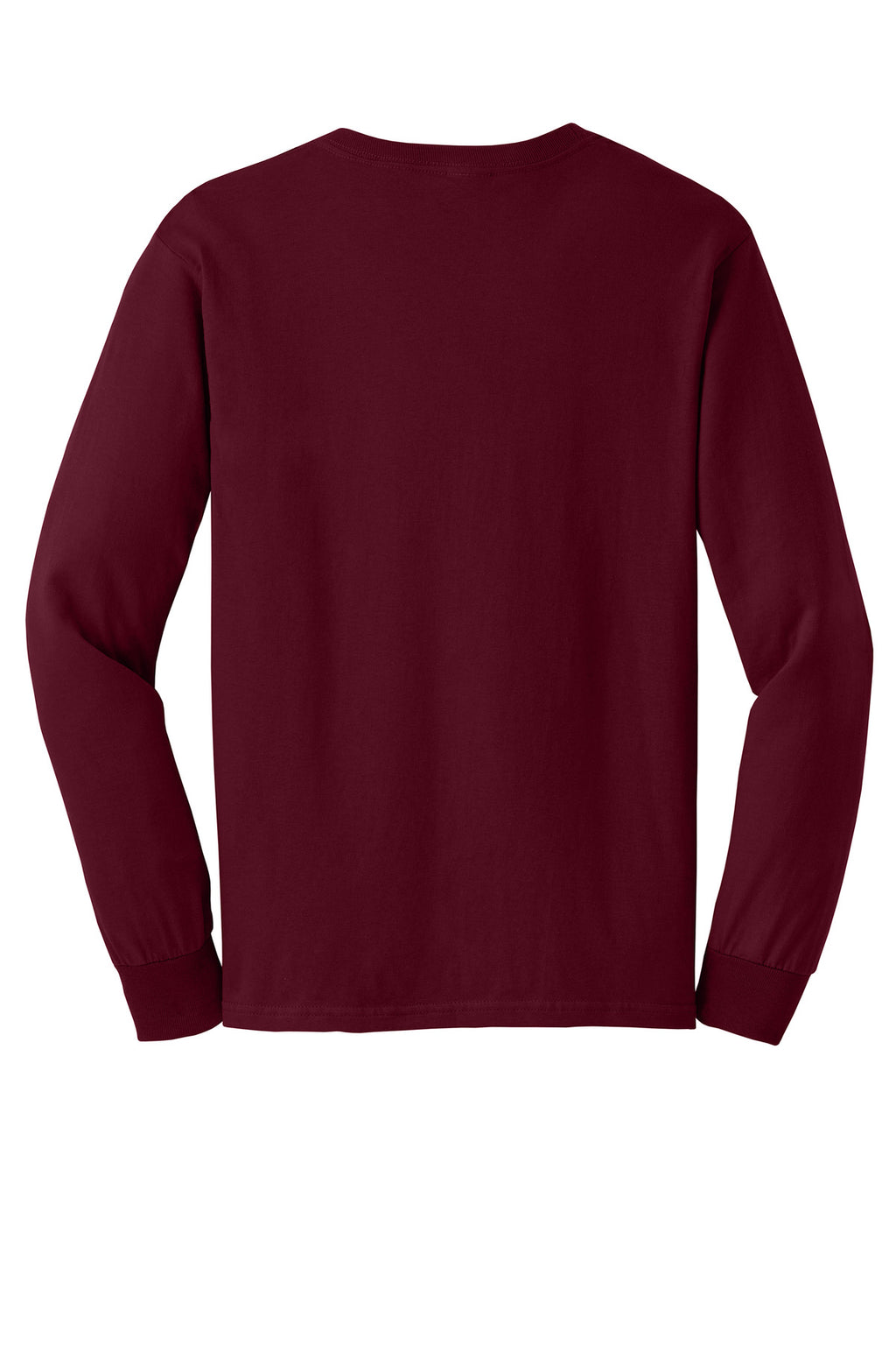 Rear View of Maroon Gildan - Ultra Cotton 100% US Cotton Long Sleeve T-Shirt. G2400
