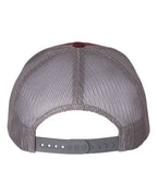 Rear View of Maroon/ Grey Retro Trucker Cap - 6606