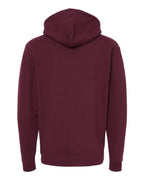 Rear View of Maroon Heavyweight Hooded Sweatshirt - IND4000