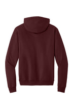 Rear View of Maroon Port & Co Core Fleece Pullover Hooded Sweatshirt. PC78H