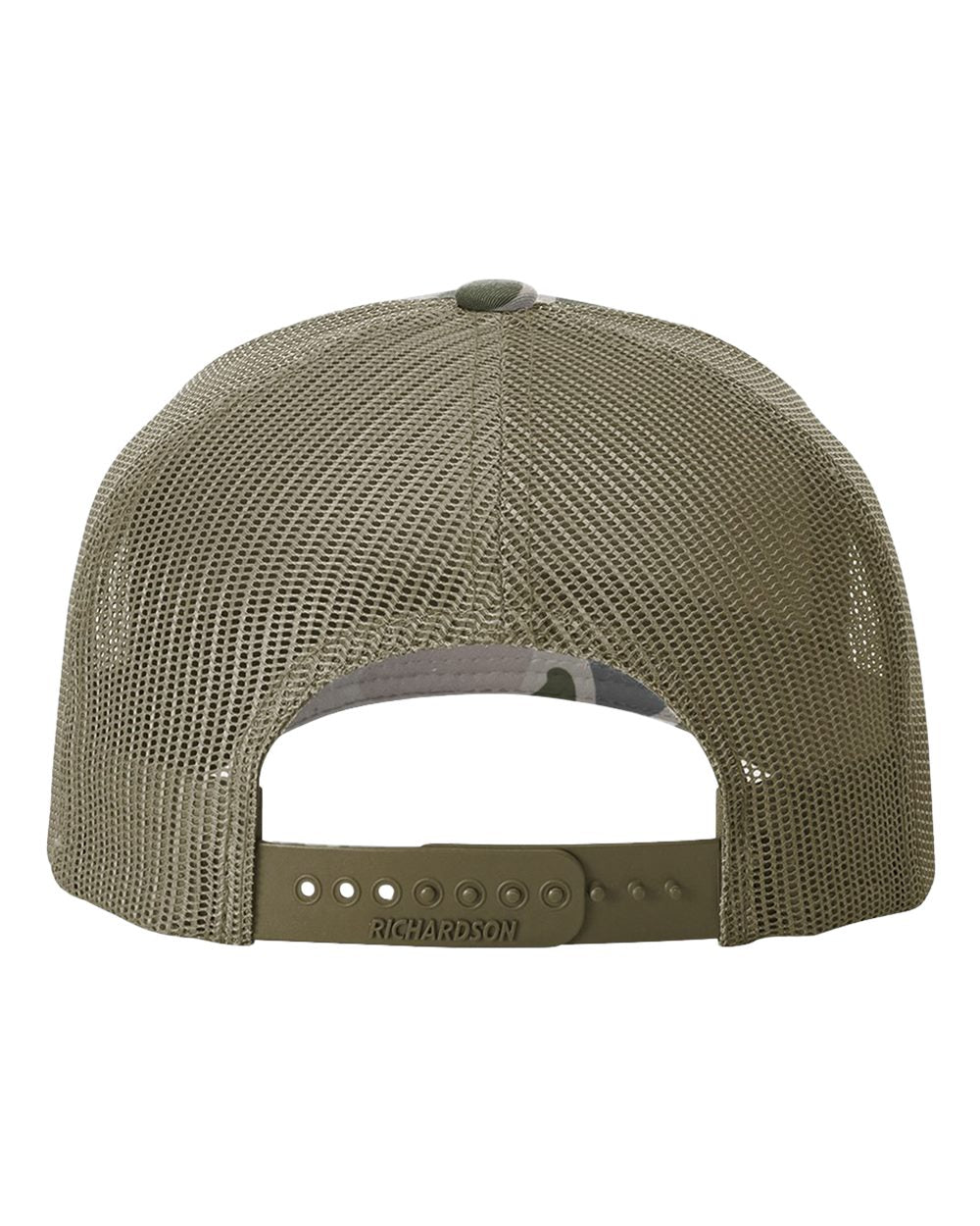Rear View of Marsh Duck Camo/ Loden Five-Panel Printed Trucker Cap - 112PFP