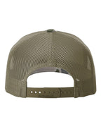 Rear View of Marsh Duck Camo/ Loden Five-Panel Printed Trucker Cap - 112PFP