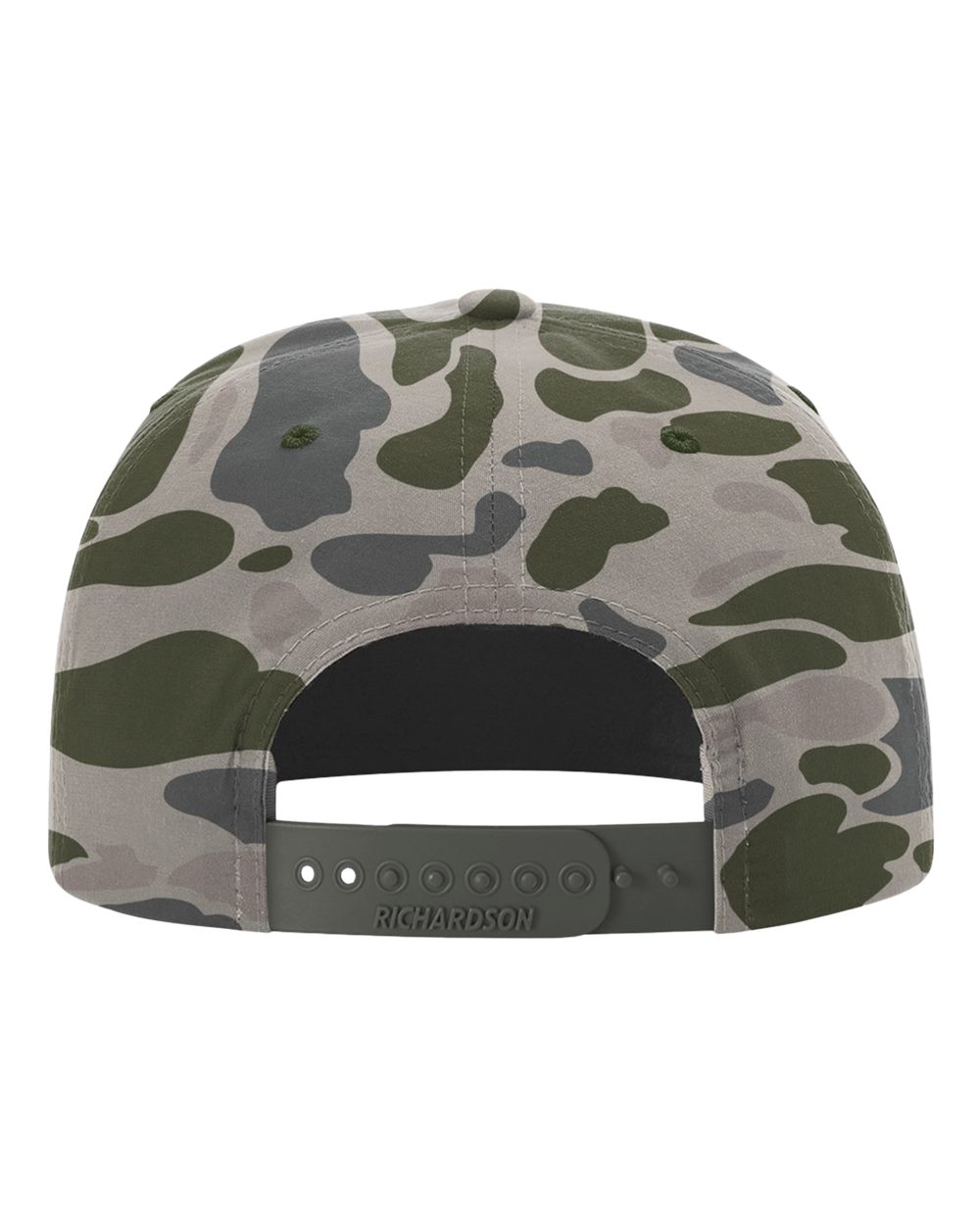 Rear View of Marsh Duck Camo/ Olive Green Printed Umpqua Gramps Cap - 256P