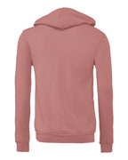 Rear View of Mauve Sponge Fleece Full-Zip Hoodie - 3739
