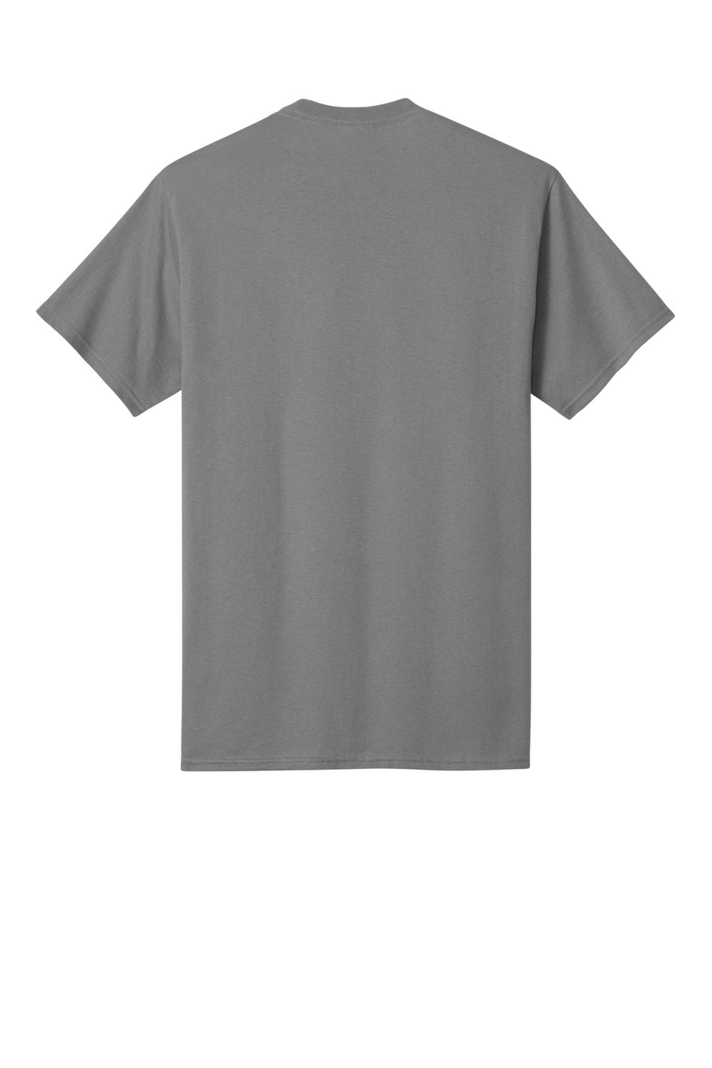 Rear View of Medium Grey Port & Co Core Cotton Tee. PC54
