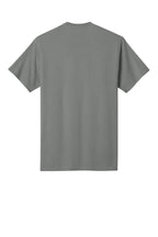 Rear View of Medium Grey Port & Co Core Cotton Tee. PC54