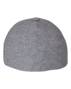 Rear View of Melange Blue Delta® Seamless Cap - 180