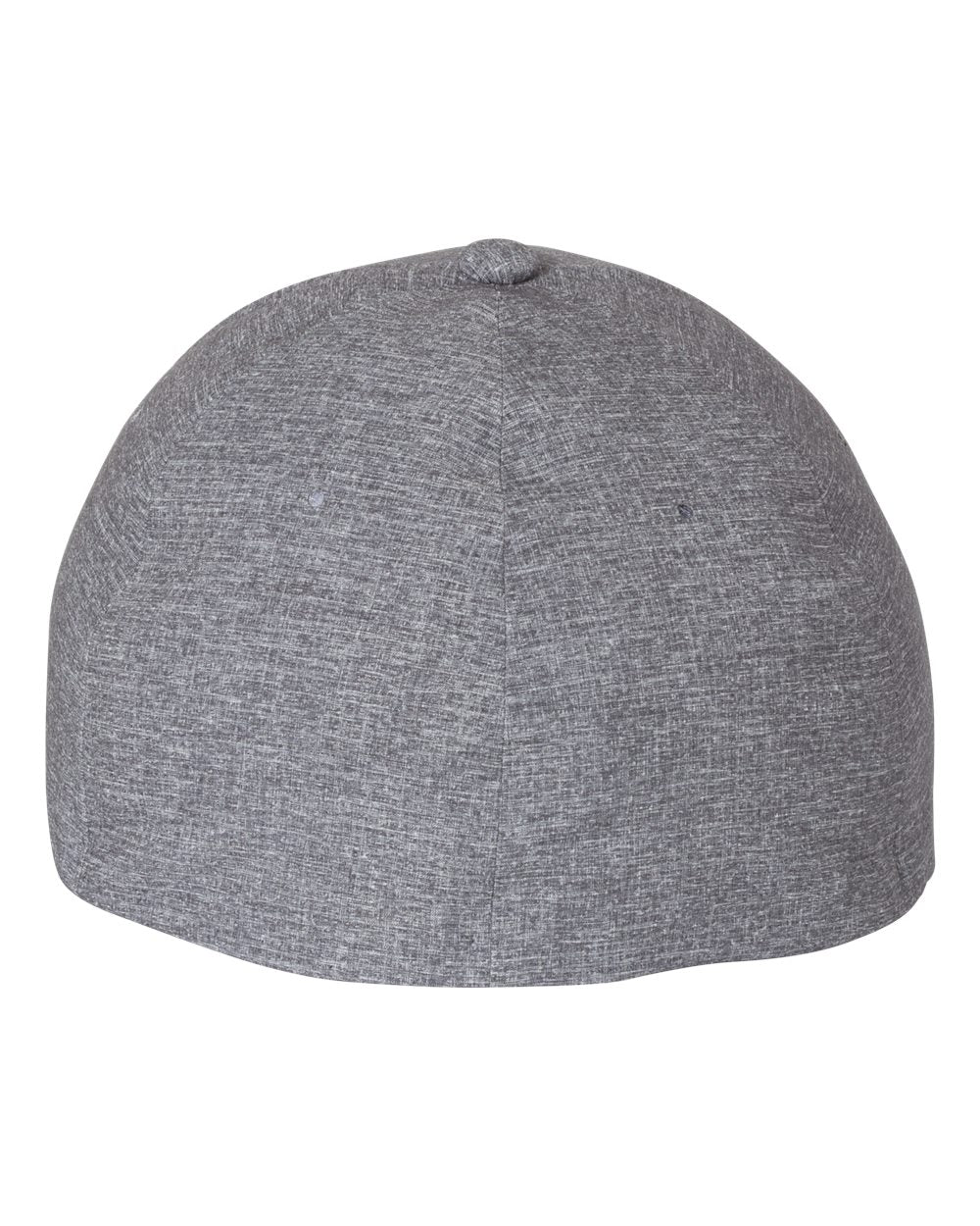 Rear View of Melange Blue Delta® Seamless Cap - 180