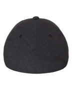 Rear View of Melange Blue/ Melange Charcoal Delta® Seamless Cap - 180