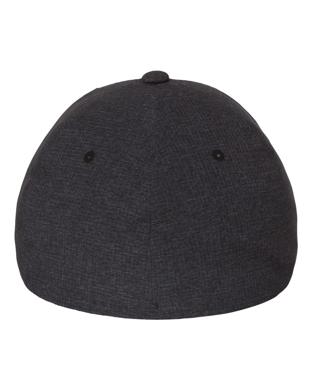 Rear View of Melange Blue/ Melange Charcoal Delta® Seamless Cap - 180