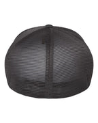Rear View of Melange Dark Grey Unipanel™ Trucker Cap - 5511UP