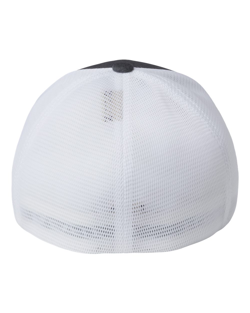 Rear View of Melange Dark Grey/ White Unipanel™ Trucker Cap - 5511UP