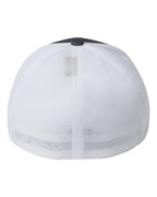 Rear View of Melange Dark Grey/ White Unipanel™ Trucker Cap - 5511UP