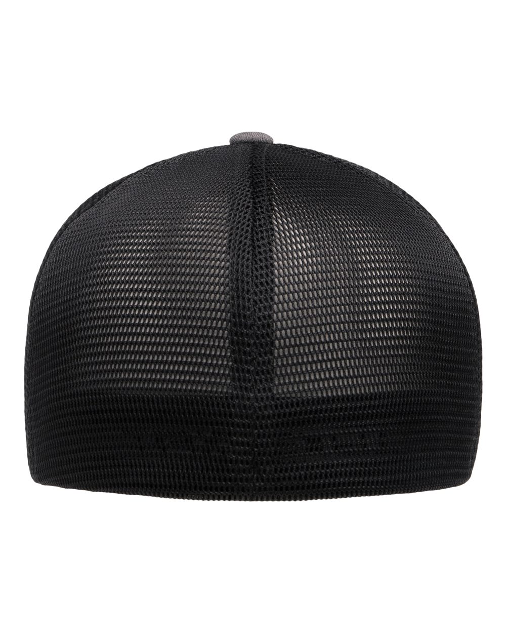 Rear View of Melange Heather/ Black Unipanel™ Trucker Cap - 5511UP