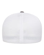 Rear View of Melange Heather/ White Unipanel™ Trucker Cap - 5511UP