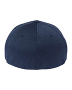 Rear View of Melange Navy Unipanel™ Melange Cap - 5577UP