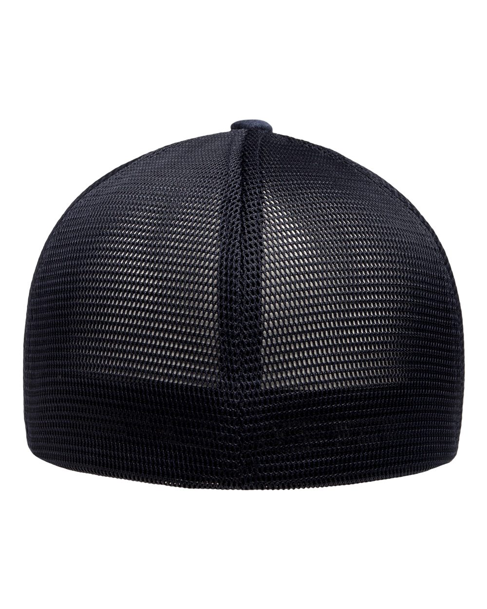 Rear View of Melange Navy Unipanel™ Trucker Cap - 5511UP