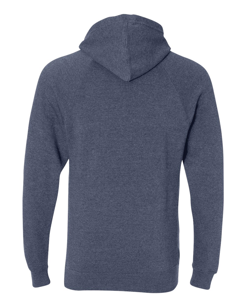 Rear View of Midnight Navy Special Blend Raglan Hooded Sweatshirt - PRM33SBP