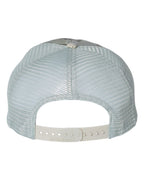 Rear View of Military Digital Camo/ Light Green Garment Washed Printed Trucker Cap - 111P