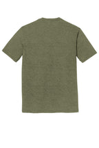 Rear View of Military Grn F District Perfect Tri Tee. DM130